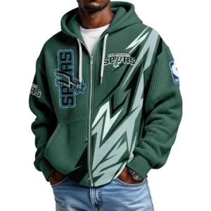 San Antonio Spurs Men’s Waffle Knit Full Zip-Up Hoodie
