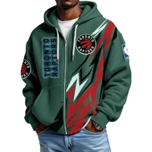 Toronto Raptors Men’s Waffle Knit Full Zip-Up Hoodie