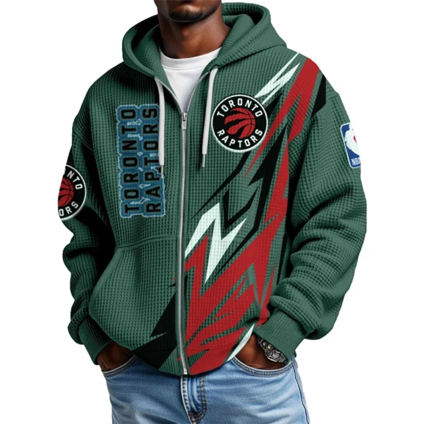 Toronto Raptors Men’s Waffle Knit Full Zip-Up Hoodie