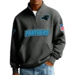 Carolina Panthers Men’s Quarter Zip Pullover Sweatshirt Waffle Knit Pocket New 2026 Limited