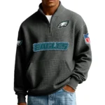 Philadelphia Eagles Men’s Quarter Zip Pullover Sweatshirt Waffle Knit Pocket New 2026 Limited