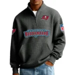Tampa Bay Buccaneers Men’s Quarter Zip Pullover Sweatshirt Waffle Knit Pocket New 2026 Limited
