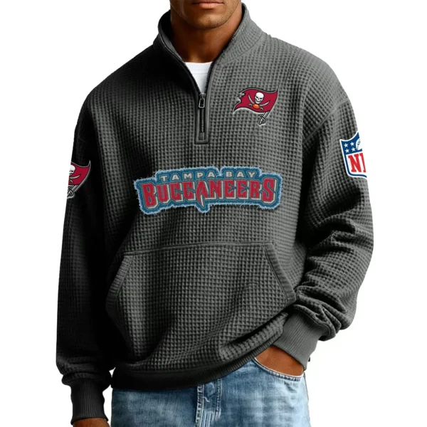 Tampa Bay Buccaneers Men’s Quarter Zip Pullover Sweatshirt Waffle Knit Pocket New 2026 Limited