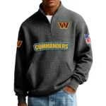 Washington Commanders Men’s Quarter Zip Pullover Sweatshirt Waffle Knit Pocket New 2026 Limited
