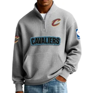 Cleveland Cavaliers Men’s Quarter Zip Pullover Sweatshirt Waffle Knit Pocket New 2026 Limited