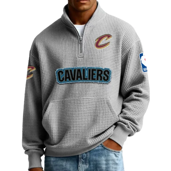 Cleveland Cavaliers Men’s Quarter Zip Pullover Sweatshirt Waffle Knit Pocket New 2026 Limited