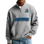 Dallas Mavericks Men’s Quarter Zip Pullover Sweatshirt Waffle Knit Pocket New 2026 Limited