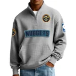 Denver Nuggets Men’s Quarter Zip Pullover Sweatshirt Waffle Knit Pocket New 2026 Limited