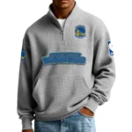 Golden State Warriors Men’s Quarter Zip Pullover Sweatshirt Waffle Knit Pocket New 2026 Limited
