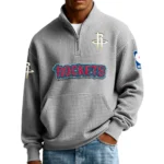 Houston Rockets Men’s Quarter Zip Pullover Sweatshirt Waffle Knit Pocket New 2026 Limited