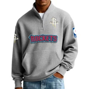 Houston Rockets Men’s Quarter Zip Pullover Sweatshirt Waffle Knit Pocket New 2026 Limited