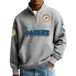 Indiana Pacers Men’s Quarter Zip Pullover Sweatshirt Waffle Knit Pocket New 2026 Limited