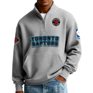 Toronto Raptors Men’s Quarter Zip Pullover Sweatshirt Waffle Knit Pocket New 2026 Limited