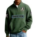 Anaheim Ducks Men’s Quarter Zip Pullover Sweatshirt Waffle Knit Pockets 2026 Limited