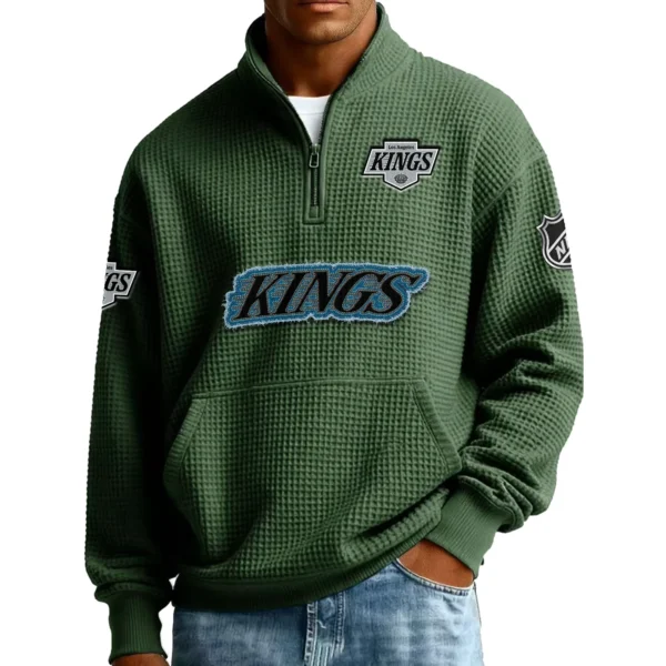 Los Angeles Kings Men’s Quarter Zip Pullover Sweatshirt Waffle Knit Pockets 2026 Limited