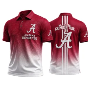 Alabama Crimson Tide Men’s Button Short Sleeve Polo Bottom Slit 2026 Limited