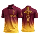 Arizona State Sun Devils Men’s Button Short Sleeve Polo Bottom Slit 2026 Limited