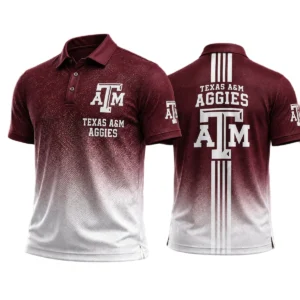 Texas A&M Aggies Men’s Button Short Sleeve Polo Bottom Slit 2026 Limited