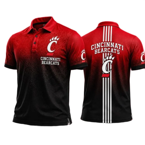 Cincinnati Bearcats Men’s Button Short Sleeve Polo Bottom Slit 2026 Limited