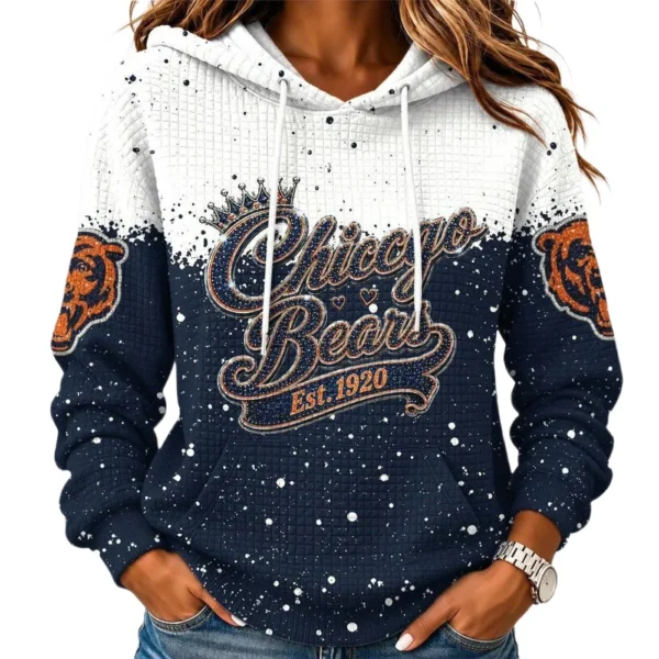 Chicago Bears Women’s Waffle Pullover Hoodie New 2026 Limited