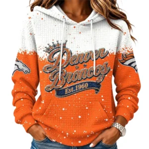 Denver Broncos Women’s Waffle Pullover Hoodie New 2026 Limited