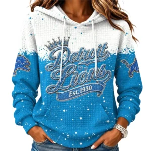 Detroit Lions Women’s Waffle Pullover Hoodie New 2026 Limited