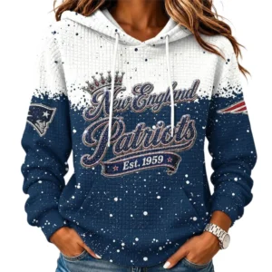 New England Patriots Women’s Waffle Pullover Hoodie New 2026 Limited