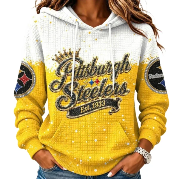 Pittsburgh Steelers Women’s Waffle Pullover Hoodie New 2026 Limited
