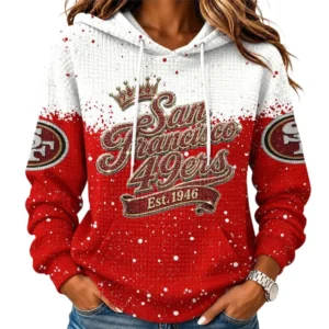 San Francisco 49ers Women’s Waffle Pullover Hoodie New 2026 Limited