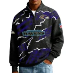 Baltimore Ravens Men’s Quarter Zip Pullover Sweatshirt Waffle Knit Pockets 2026 Limited