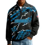 Carolina Panthers Men’s Quarter Zip Pullover Sweatshirt Waffle Knit Pockets 2026 Limited