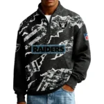 Las Vegas Raiders Men’s Quarter Zip Pullover Sweatshirt Waffle Knit Pockets 2026 Limited