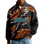 Miami Dolphins Men’s Quarter Zip Pullover Sweatshirt Waffle Knit Pockets 2026 Limited