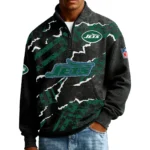 New York Jets Men’s Quarter Zip Pullover Sweatshirt Waffle Knit Pockets 2026 Limited