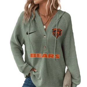 Chicago Bears Women’s Waffle Knit V-Neck Hoodie