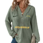 Los Angeles Chargers Women’s Waffle Knit V-Neck Hoodie