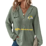 Los Angeles Rams Women’s Waffle Knit V-Neck Hoodie