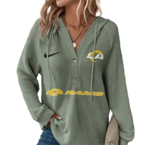 Los Angeles Rams Women’s Waffle Knit V-Neck Hoodie