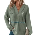 Philadelphia Eagles Women’s Waffle Knit V-Neck Hoodie
