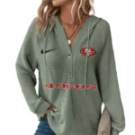 San Francisco 49ers Women’s Waffle Knit V-Neck Hoodie