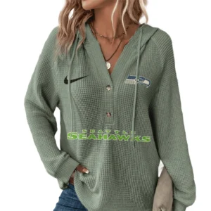 Seattle Seahawks Women’s Waffle Knit V-Neck Hoodie