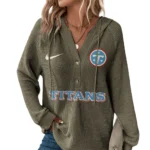 Tennessee Titans Women’s Waffle Knit V-Neck Hoodie
