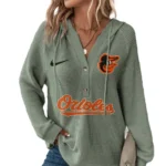 Baltimore Orioles Women’s Waffle Knit V-Neck Hoodie