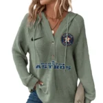 Houston Astros Women’s Waffle Knit V-Neck Hoodie