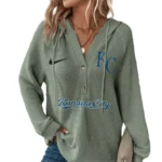 Kansas City Royals Women’s Waffle Knit V-Neck Hoodie