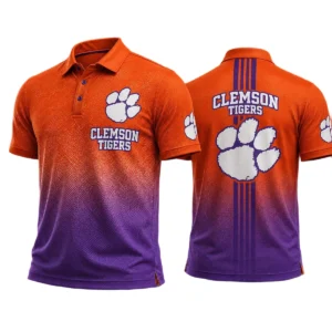 Clemson Tigers Men’s Button Short Sleeve Polo Bottom Slit 2026 Limited