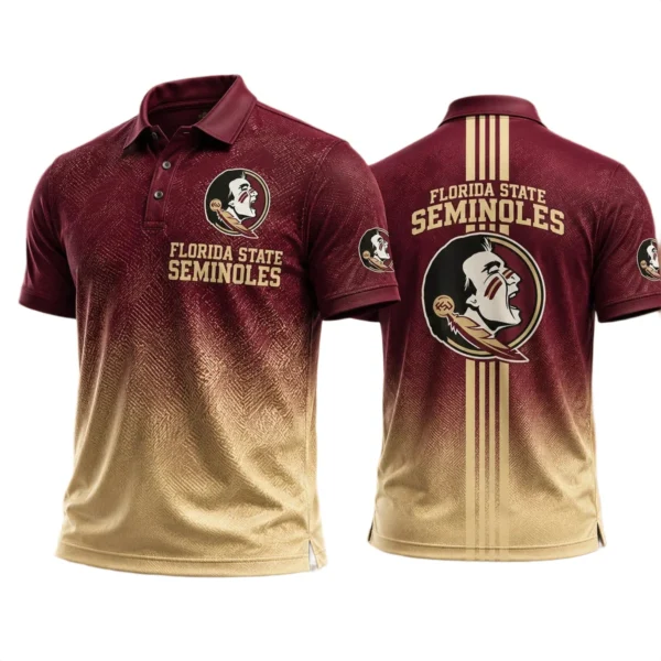 Florida State Seminoles Men’s Button Short Sleeve Polo Bottom Slit 2026 Limited