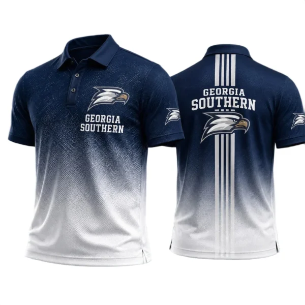 Georgia Southern Eagles Men’s Button Short Sleeve Polo Bottom Slit 2026 Limited