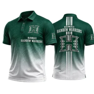 Hawaii Rainbow Warriors Men’s Button Short Sleeve Polo Bottom Slit 2026 Limited