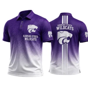 Kansas State Wildcats Men’s Button Short Sleeve Polo Bottom Slit 2026 Limited